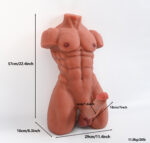 Gerçekçi Kas Detaylı ve Anatomik Formlu Silikon Erkek Gövde - 57 cm - Görsel 2