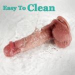 Premium Gerçekçi Dokulu Sıvı Silikon Vantuzlu Dildo - 22 cm - Görsel 5